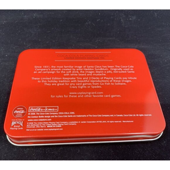 2 Coca-Cola Christmas Nostalgia Playing Cards 2008 1994 LE Keepsake Tins NOS Vtg - Picture 6 of 13